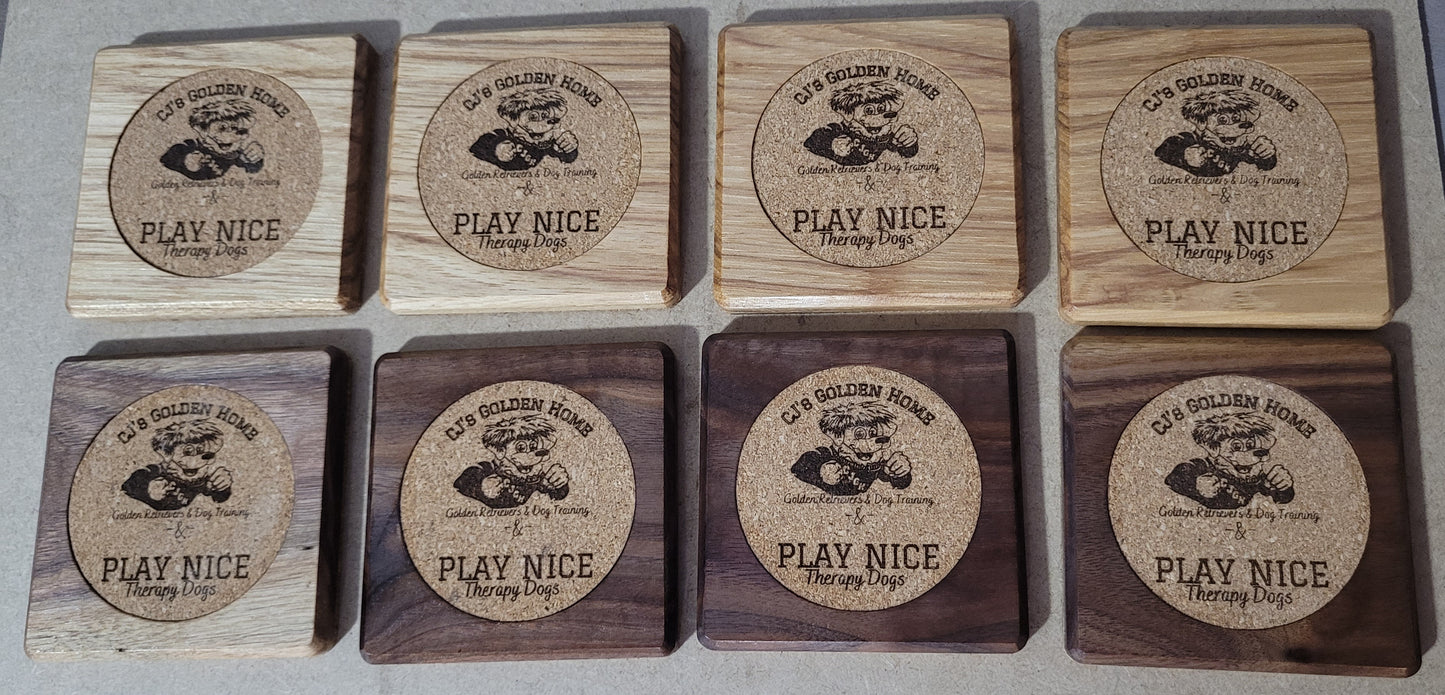 Custom Laser Engraved Coasters - Set of 4